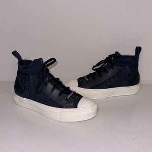 Christian Dior Walk’n Dior Women Sneakers Navy Oblique Technical Mesh Size 37.5
